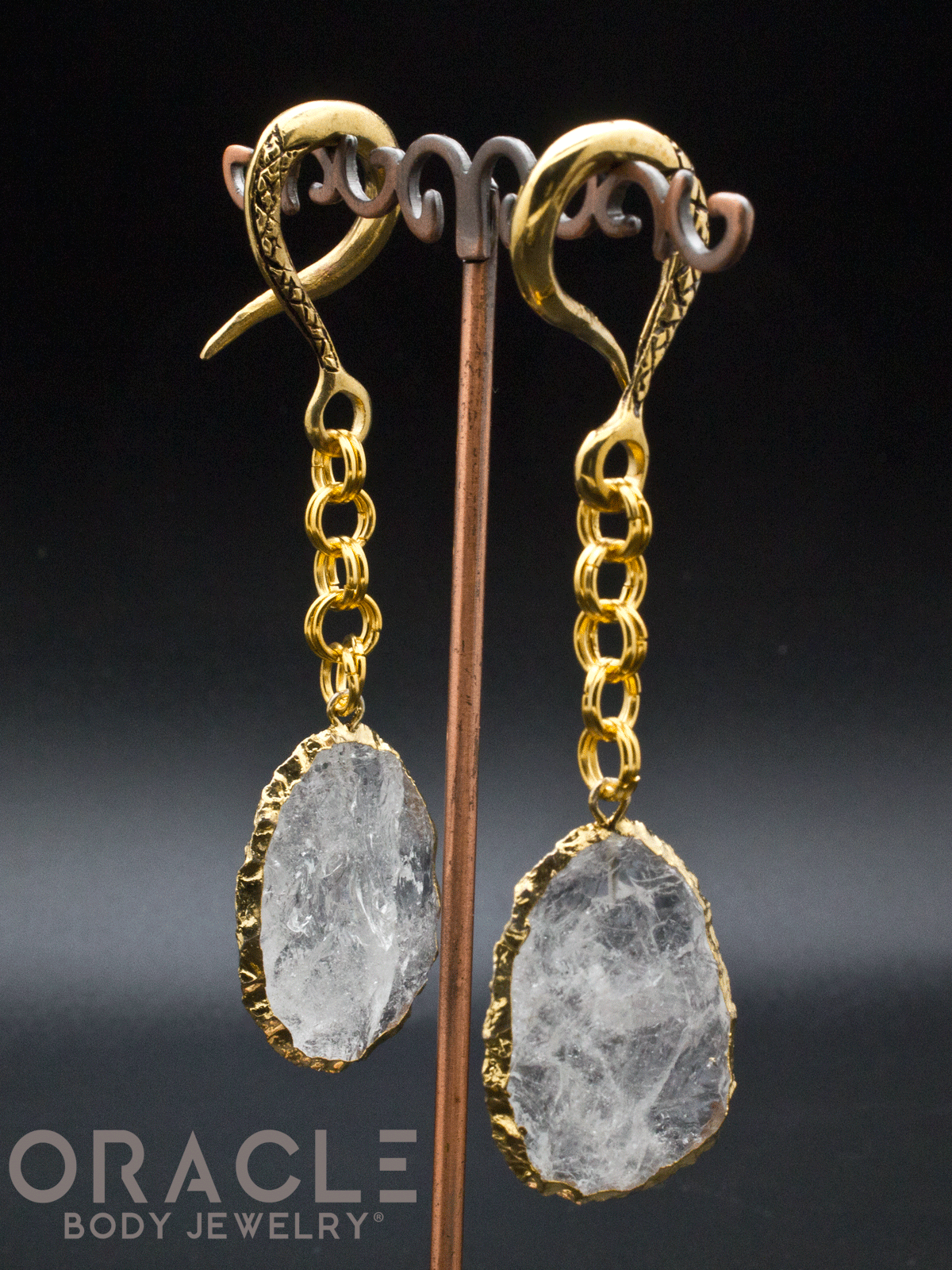 Crossover With Gold Plated Rough Quartz