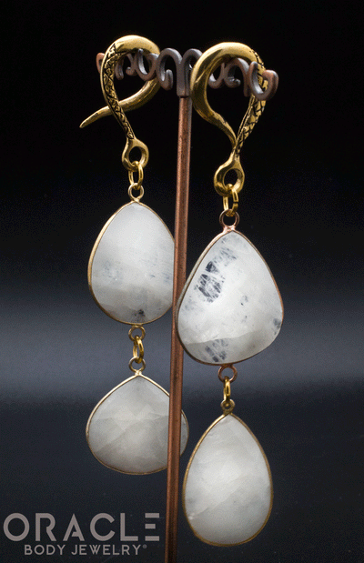 Crossover With Gold Plated Faceted Moonstone