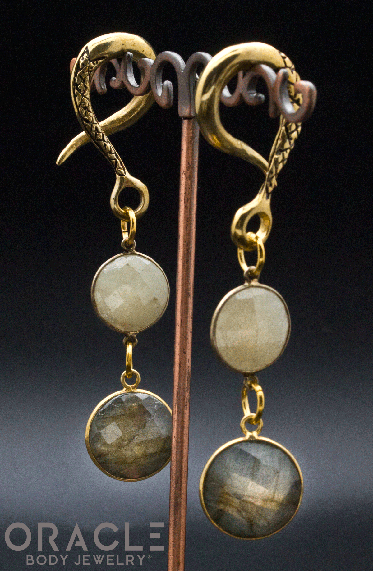 Crossover With Faceted Gold Sapphire and Labradorite