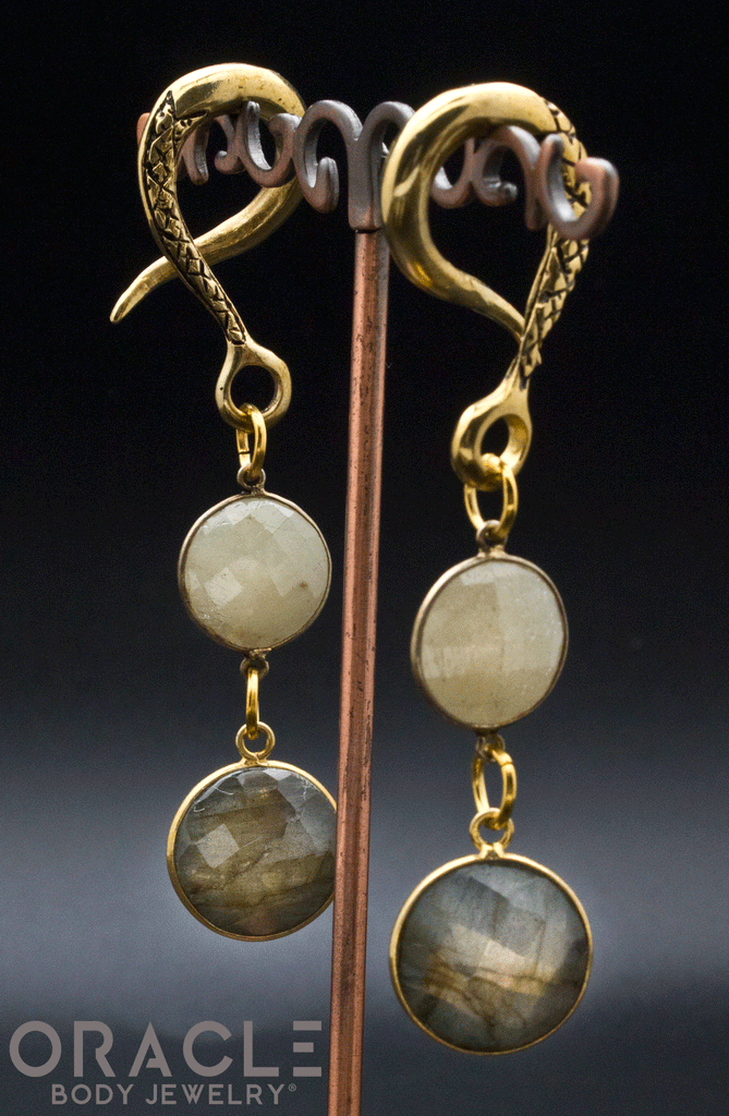 Crossover With Faceted Gold Sapphire and Labradorite