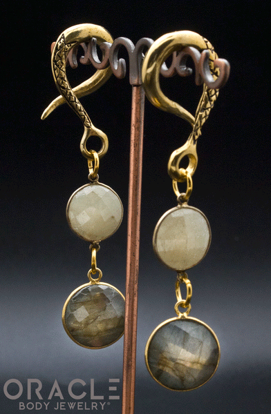 Crossover With Faceted Gold Sapphire and Labradorite