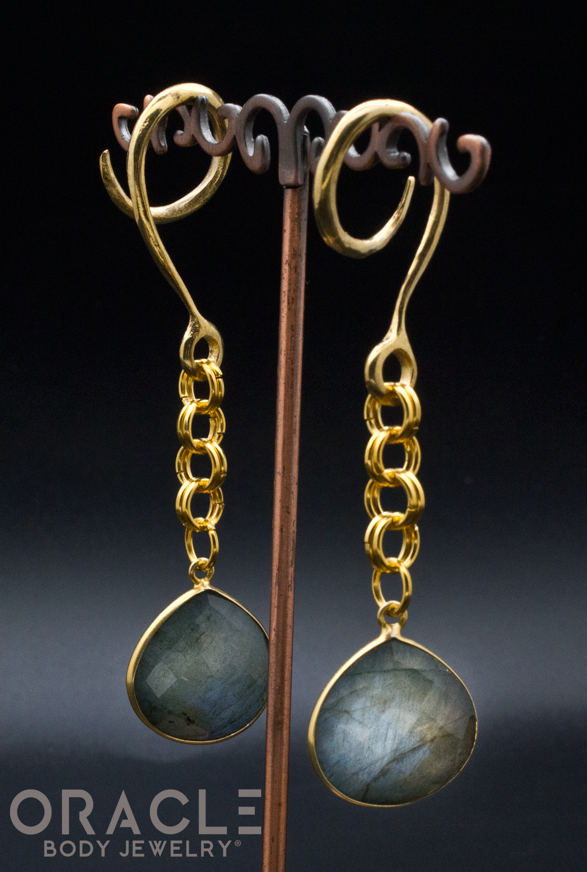 Crossover With Gold Plated Faceted Labradorite