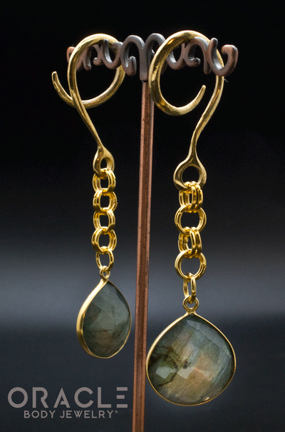 Crossover With Gold Plated Faceted Labradorite