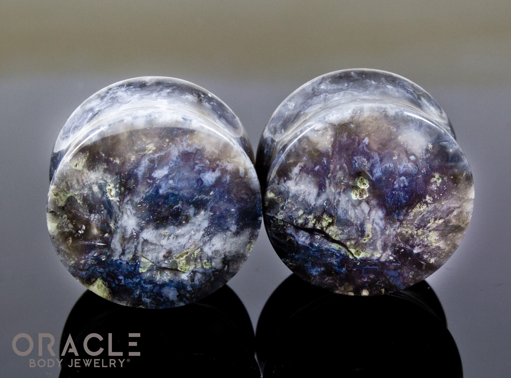 Pacific Plume Agate Double Flare Plugs
