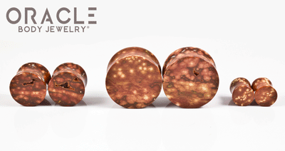 Red Ocean Jasper Double Flare Plugs