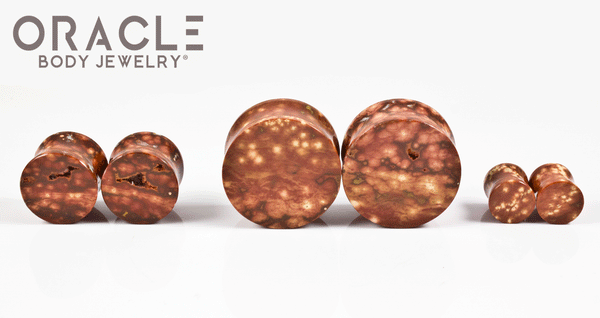 Red Ocean Jasper Double Flare Plugs