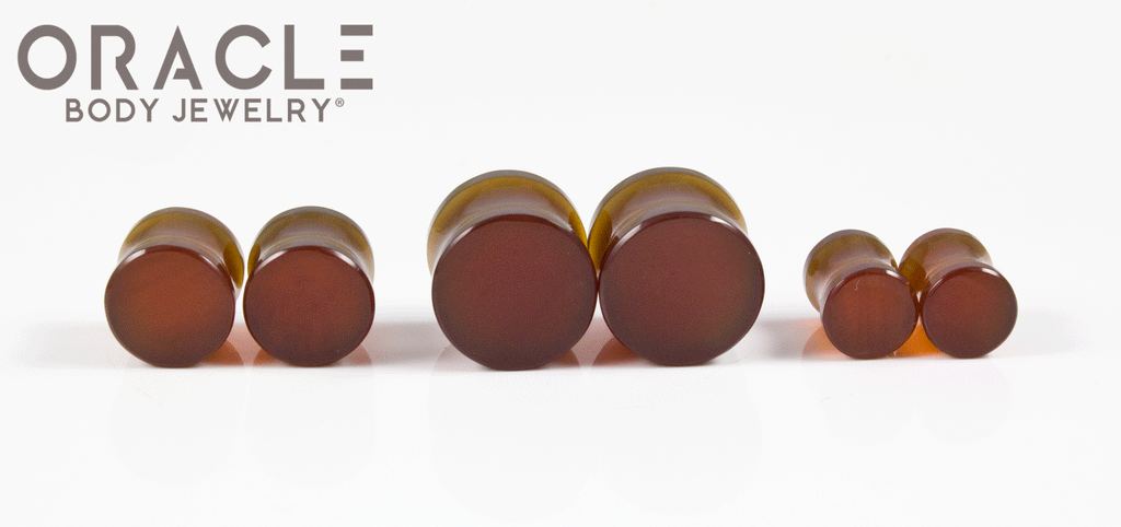 Amber Darker Tone Double Flare Plugs