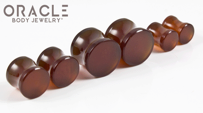 Amber Darker Tone Double Flare Plugs