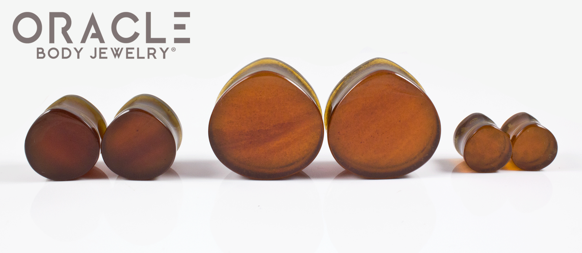 Amber Darker Tone Teardrop Plugs