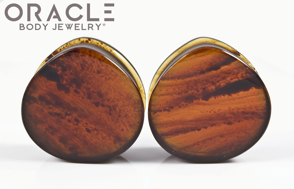 1-3/8" Amber Teardrop Plugs
