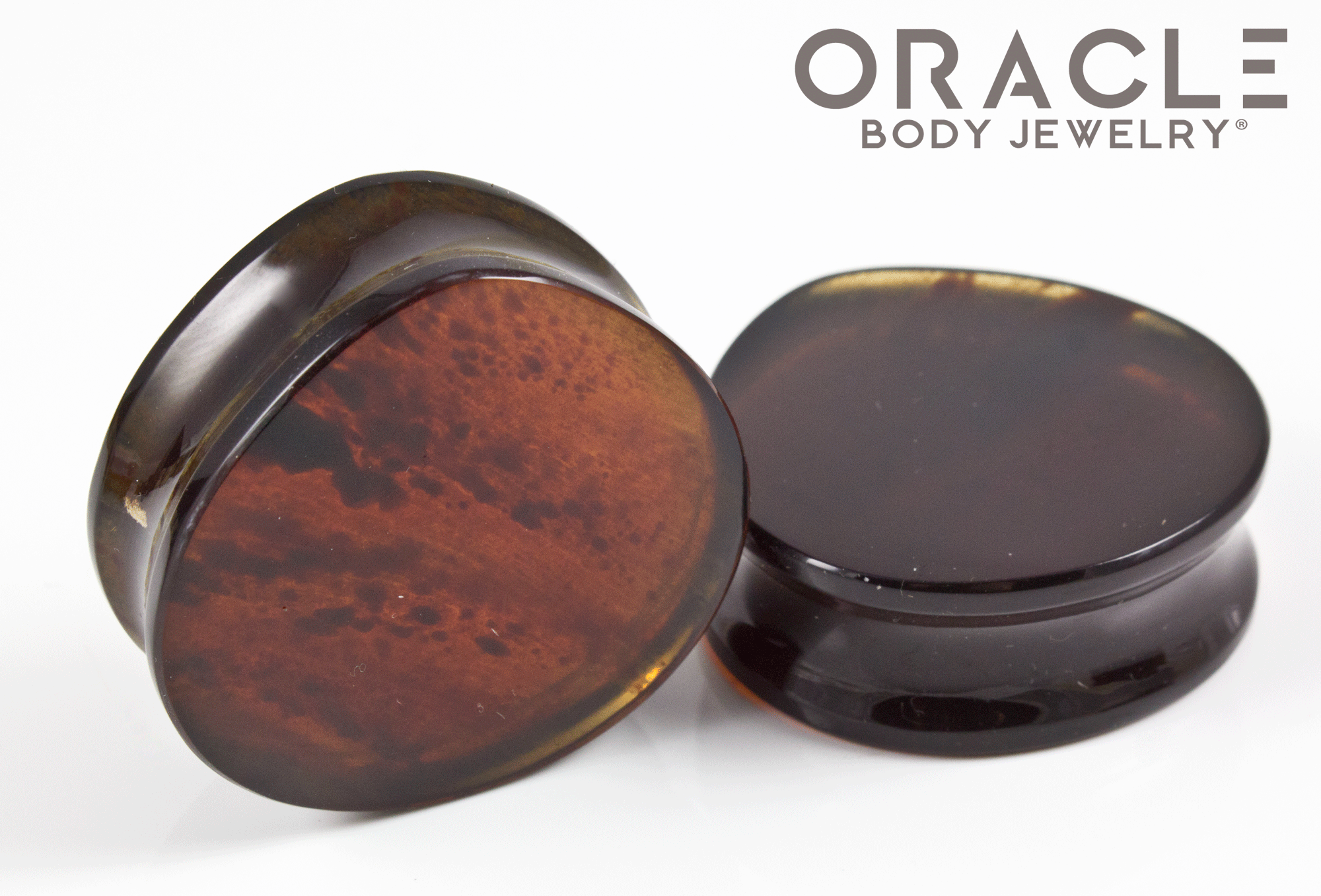 1-3/8" Amber Teardrop Plugs