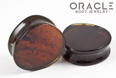 1-3/8" Amber Teardrop Plugs