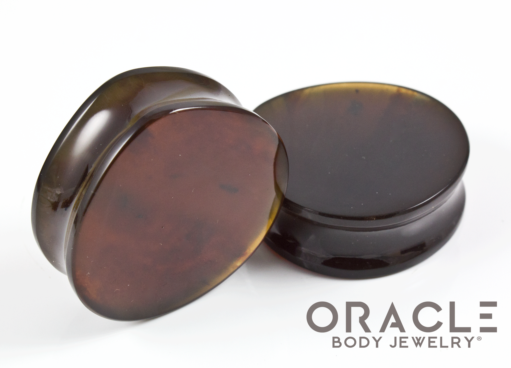 1-1/2" Amber Teardrop Plugs