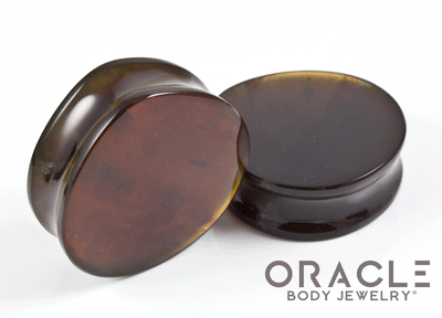 1-1/2" Amber Teardrop Plugs