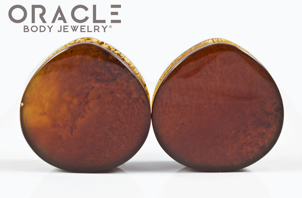 1-5/8" Amber Teardrop Plugs