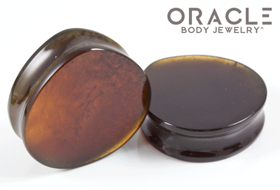 1-5/8" Amber Teardrop Plugs