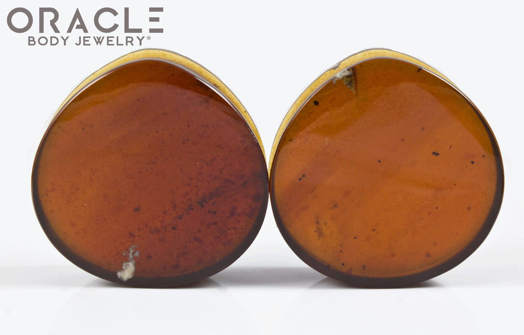 1-3/4" Amber Teardrop Plugs