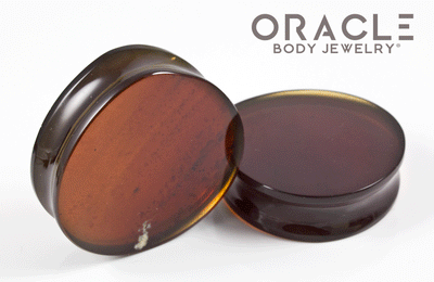 1-3/4" Amber Teardrop Plugs