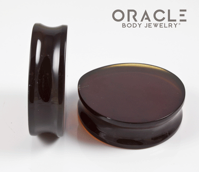 1-3/4" Amber Teardrop Plugs