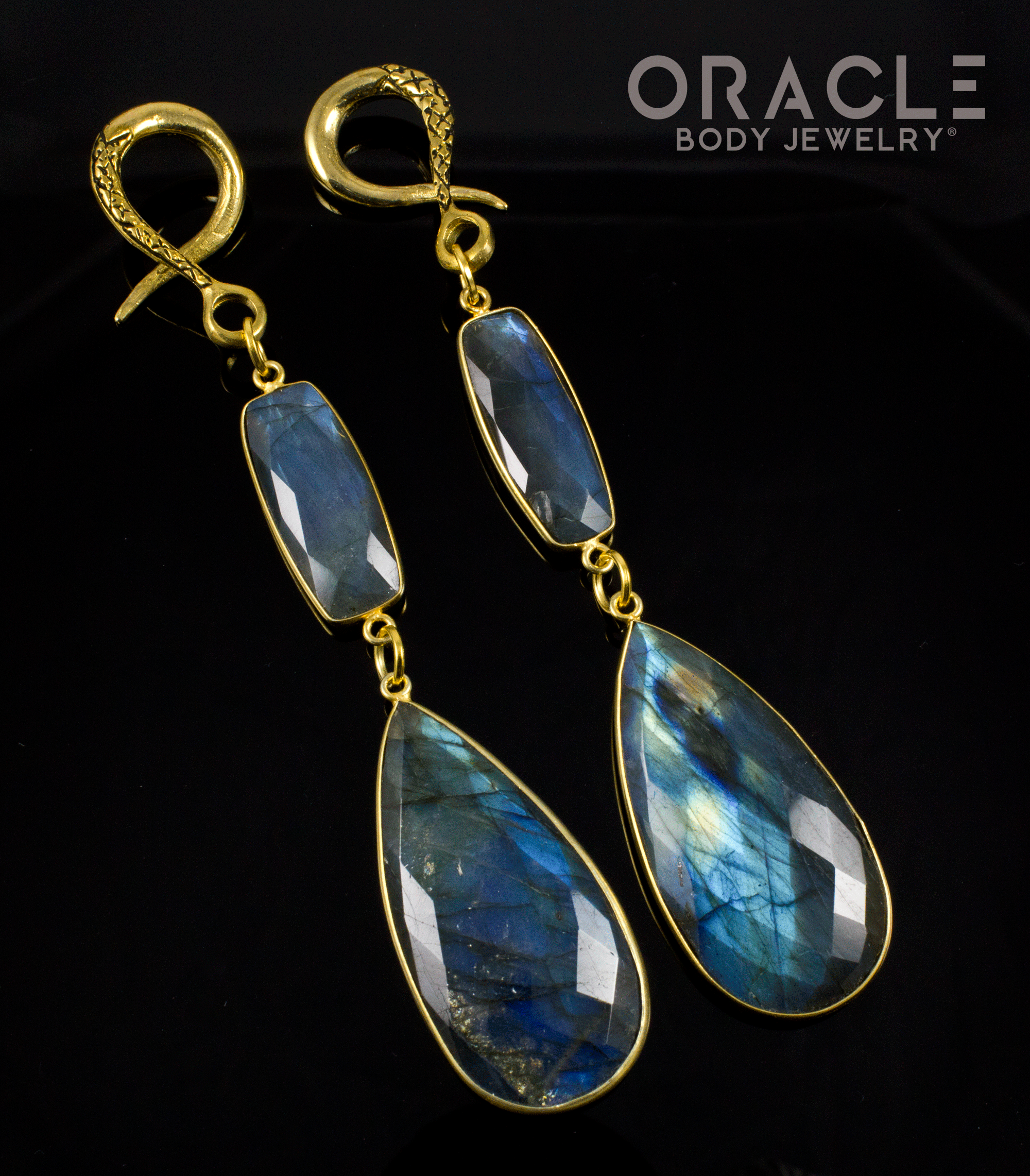 Crossover With Gold Plated Faceted Labradorite