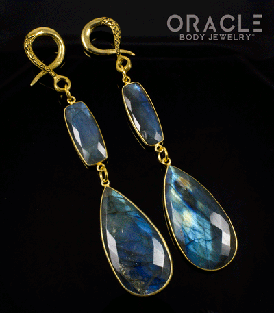 Crossover With Gold Plated Faceted Labradorite
