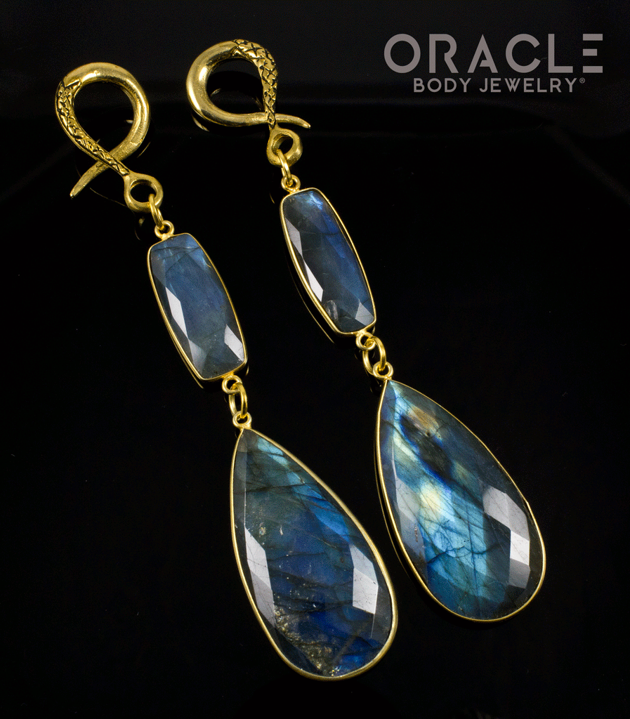 Crossover With Gold Plated Faceted Labradorite