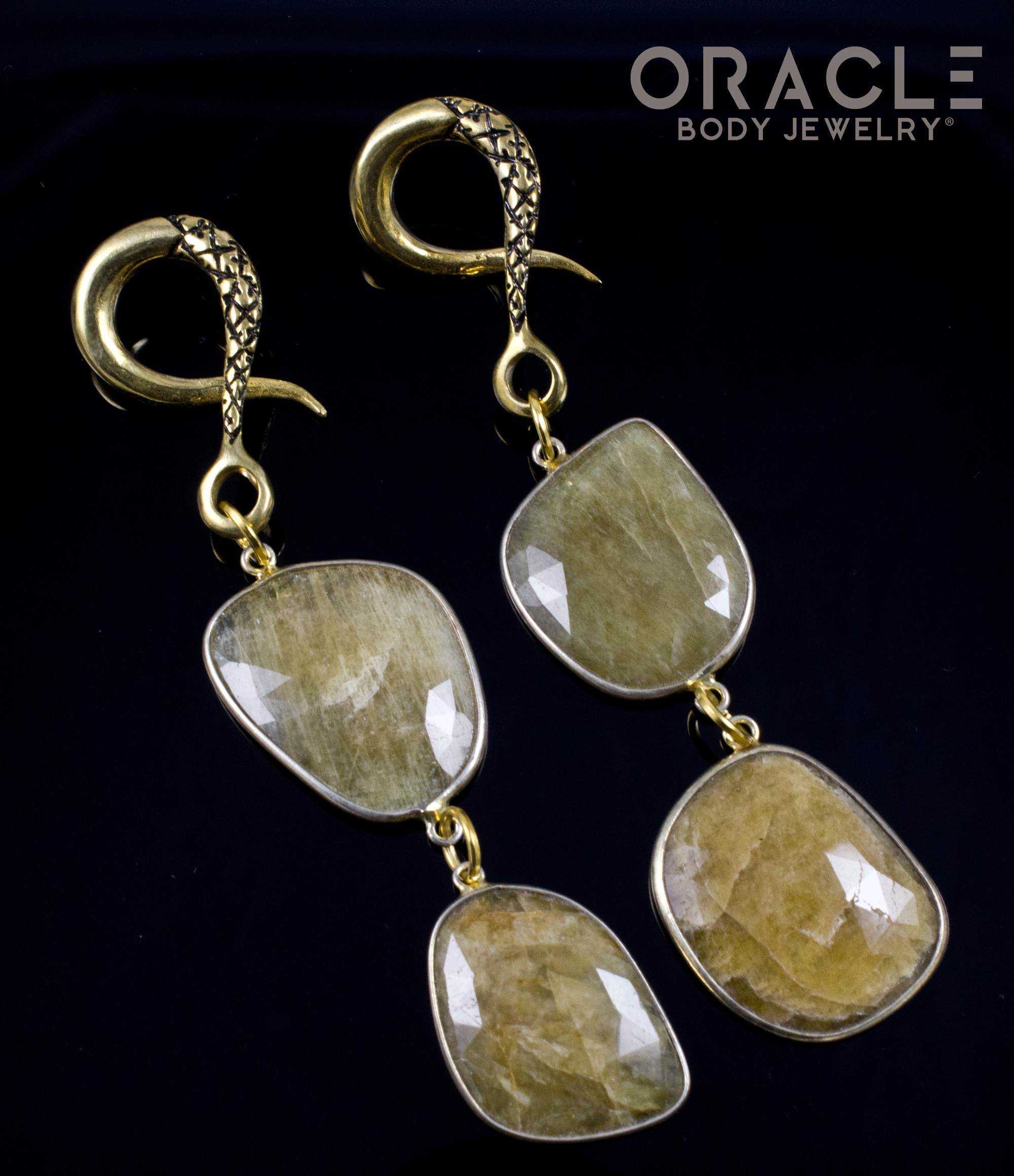 Crossover With Gold Plated Faceted Gold Sapphire