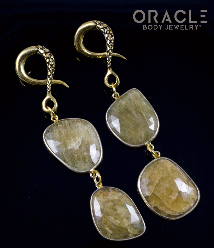 Crossover With Gold Plated Faceted Gold Sapphire