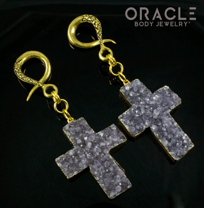 Crossover With Gold Plated Amethyst Crosses