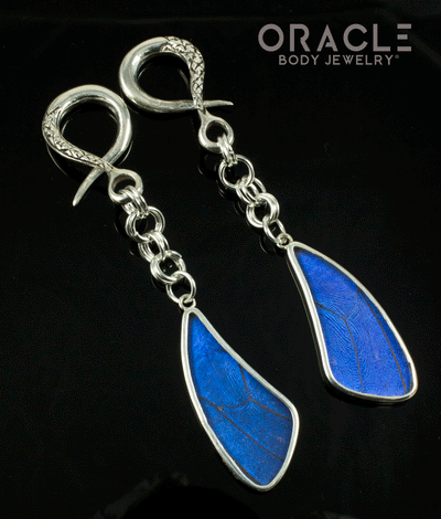 Sterling Silver Crossover With Natural Butterfly Wings
