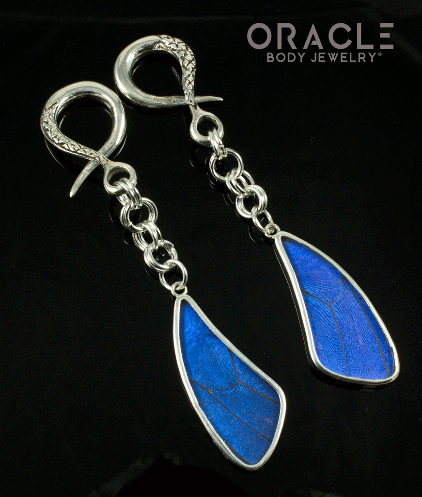 Sterling Silver Crossover With Natural Butterfly Wings