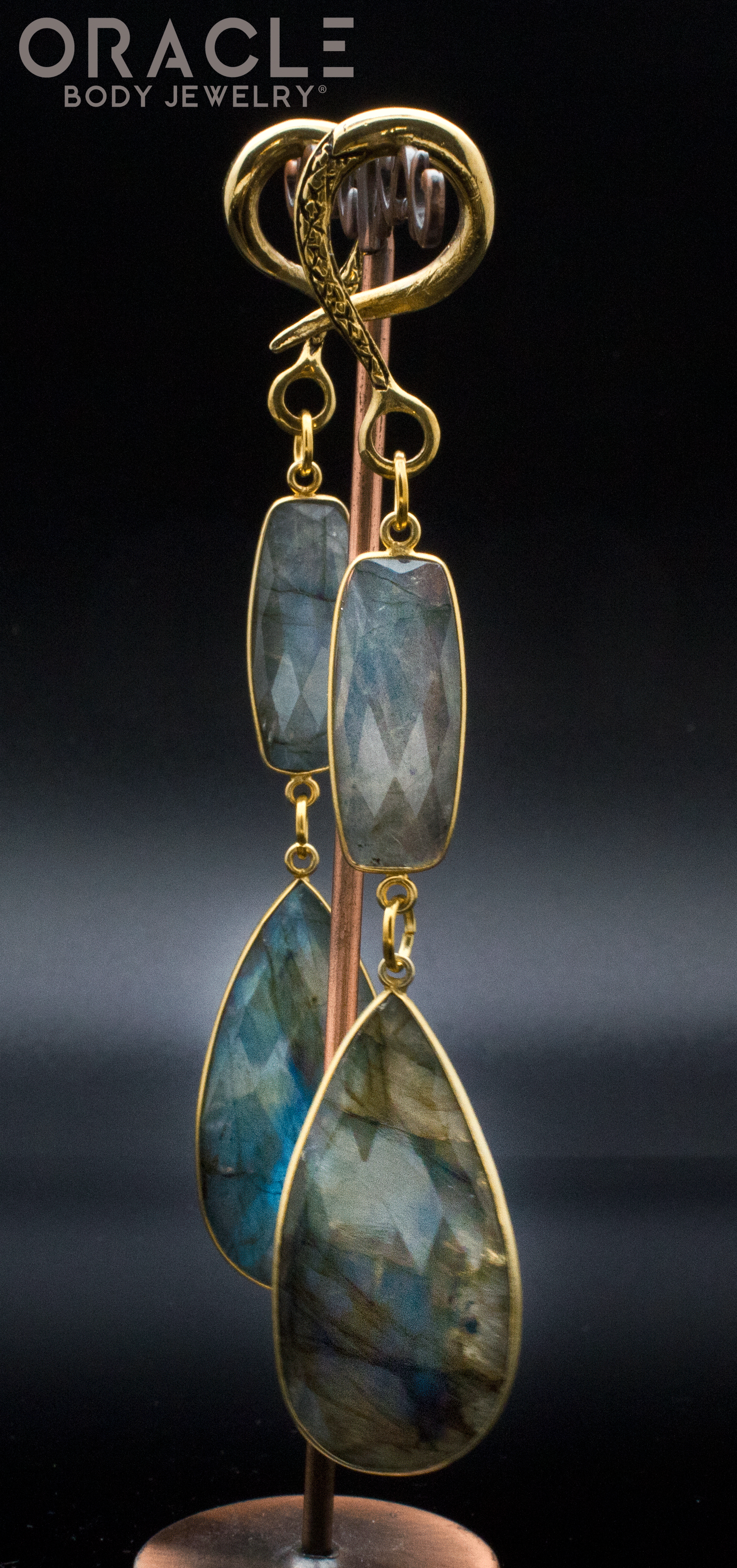 Crossover With Gold Plated Faceted Labradorite