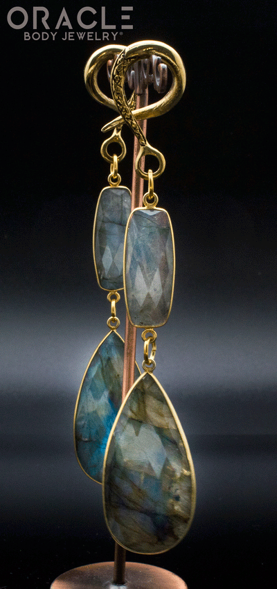 Crossover With Gold Plated Faceted Labradorite