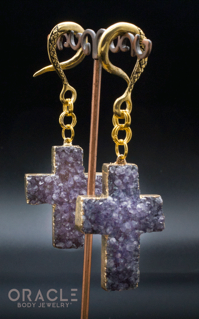 Crossover With Gold Plated Amethyst Crosses
