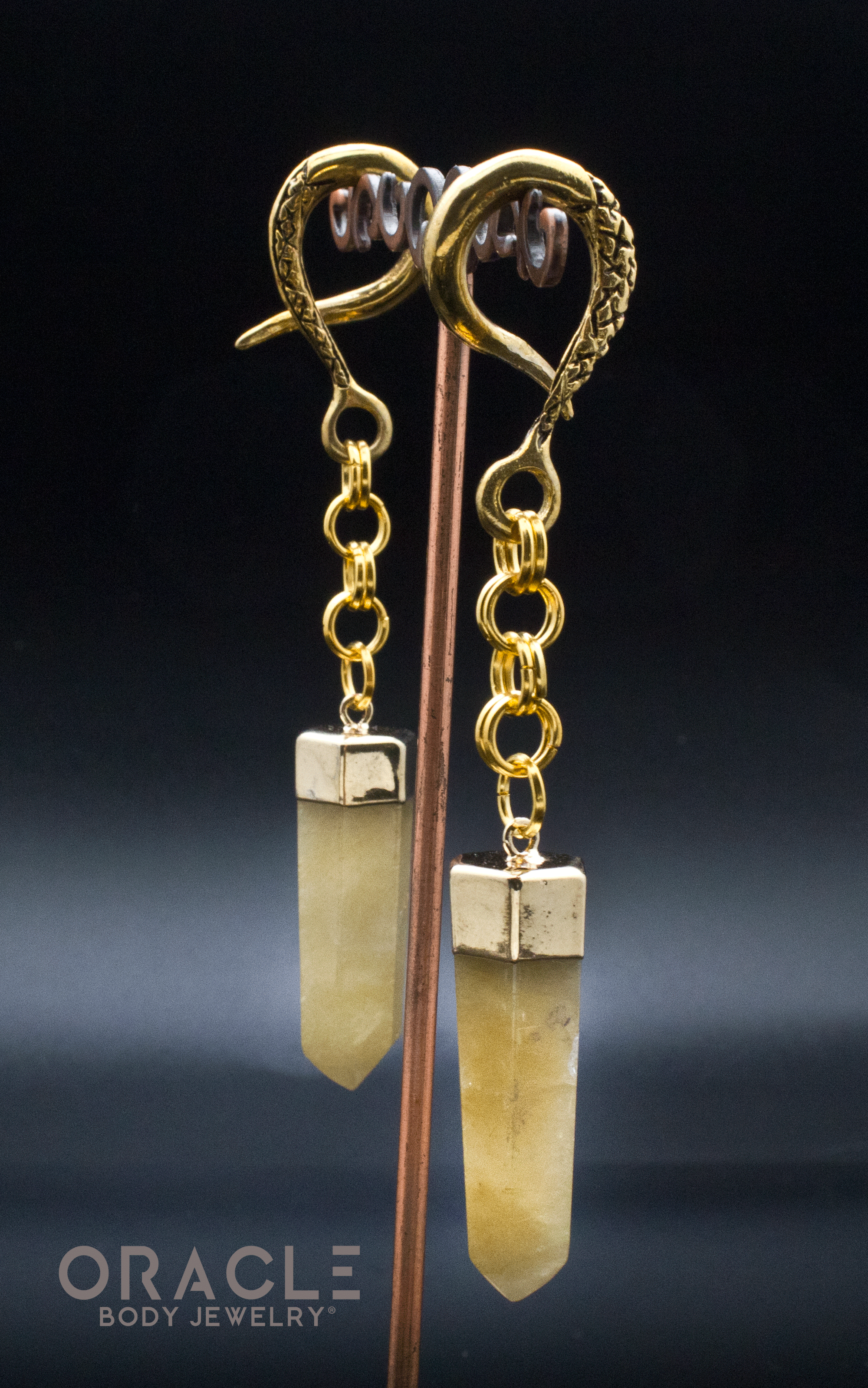 Crossover With Gold Plated Rutilated Quartz Points