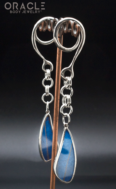 Sterling Silver Crossover With Natural Butterfly Wings