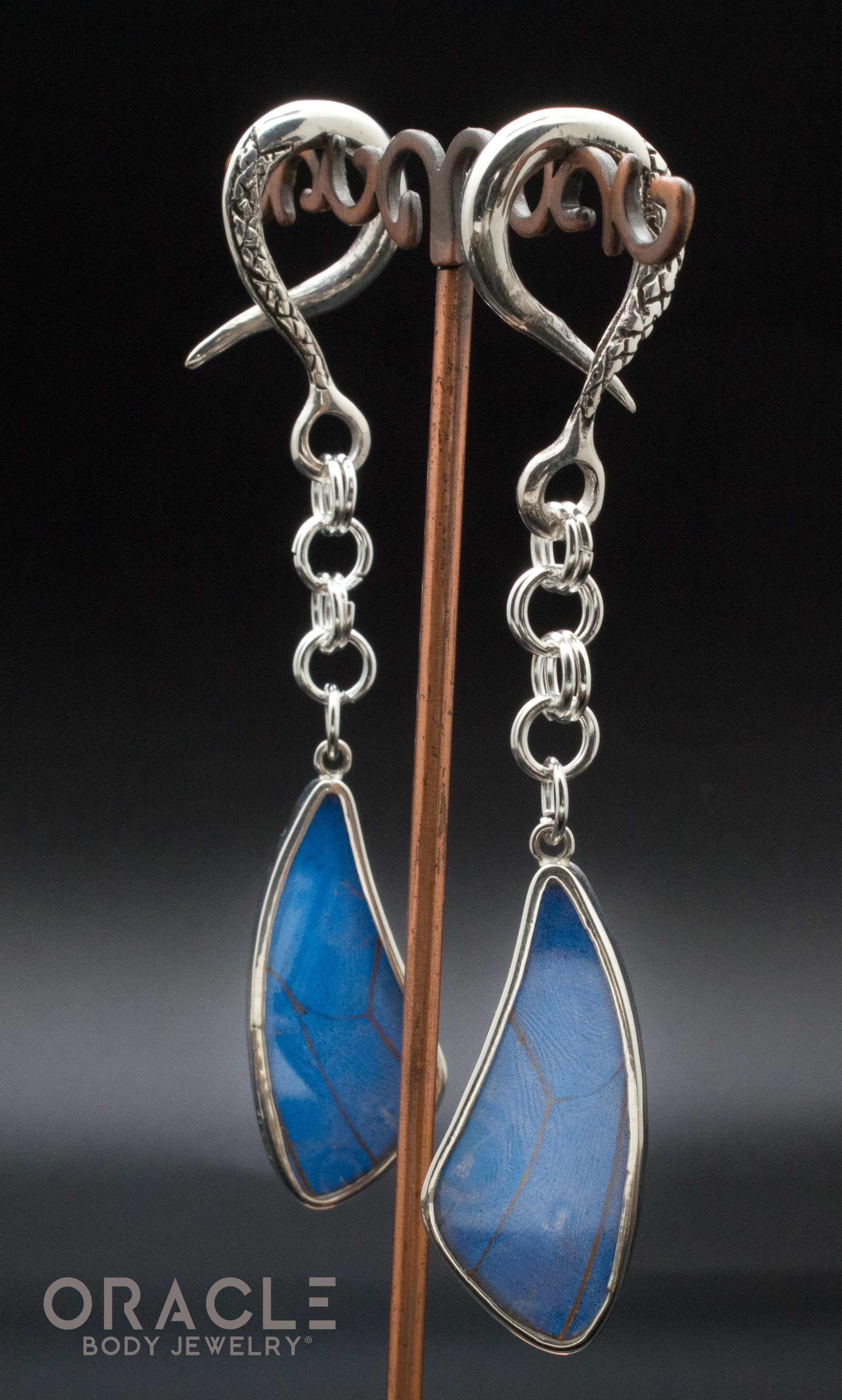 Sterling Silver Crossover With Natural Butterfly Wings