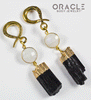 Crossover With Moonstone and Gold Plated Black Tourmaline