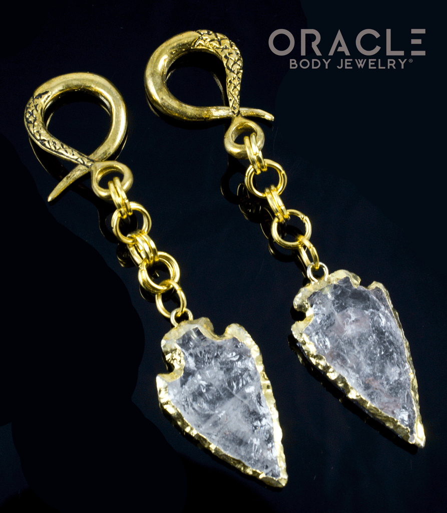 Crossover With Gold Plated Quartz Arrowheads