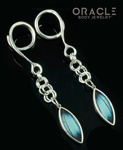 Sterling Silver Crossover With Natural Butterfly Wings