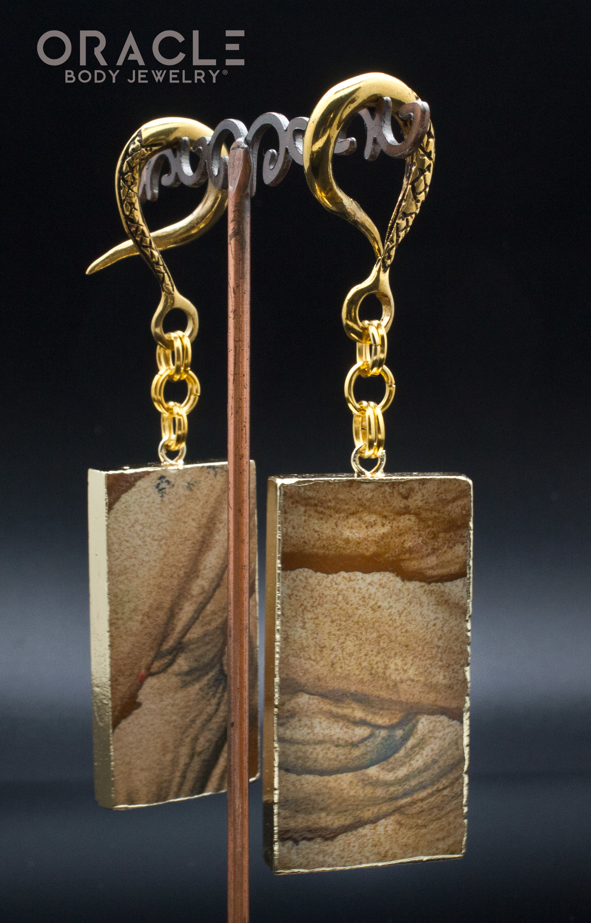 Crossover With Gold Plated Picture Jasper