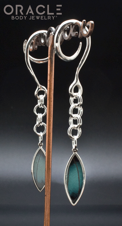 Sterling Silver Crossover With Natural Butterfly Wings