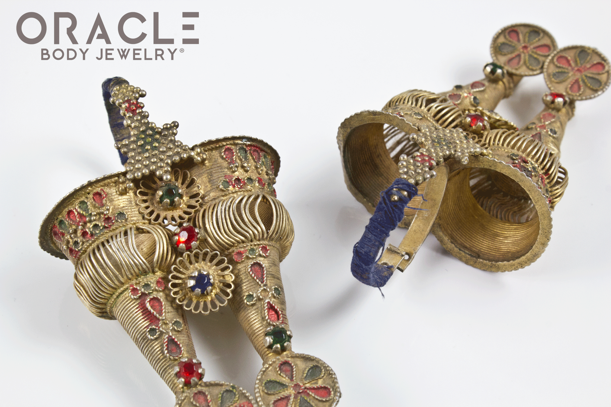 Old Dhebaria Rabari Double Coned Naglai Earrings