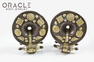 Old Akota Silver and Gold Earrings