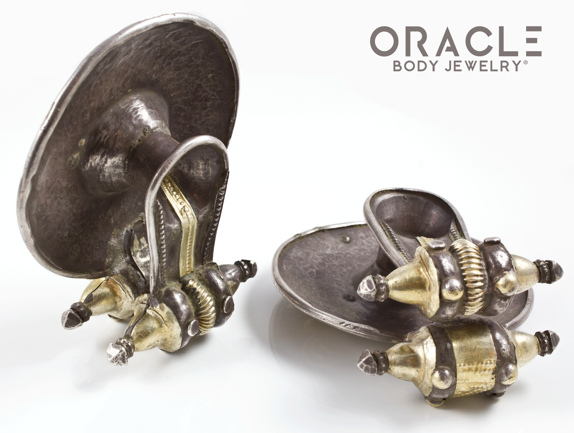 Old Akota Silver and Gold Earrings