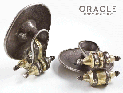 Old Akota Silver and Gold Earrings