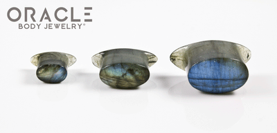 Labradorite Oval Labrets 2g Through 3/4"