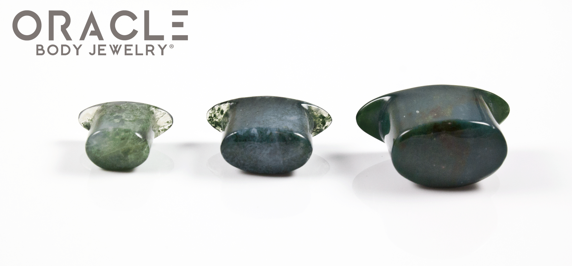 Moss Agate Oval Labrets 2g Through 3/4"