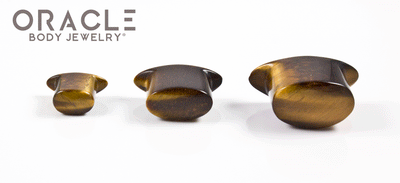 Yellow Tiger Eye Oval Labrets 2g Through 3/4"