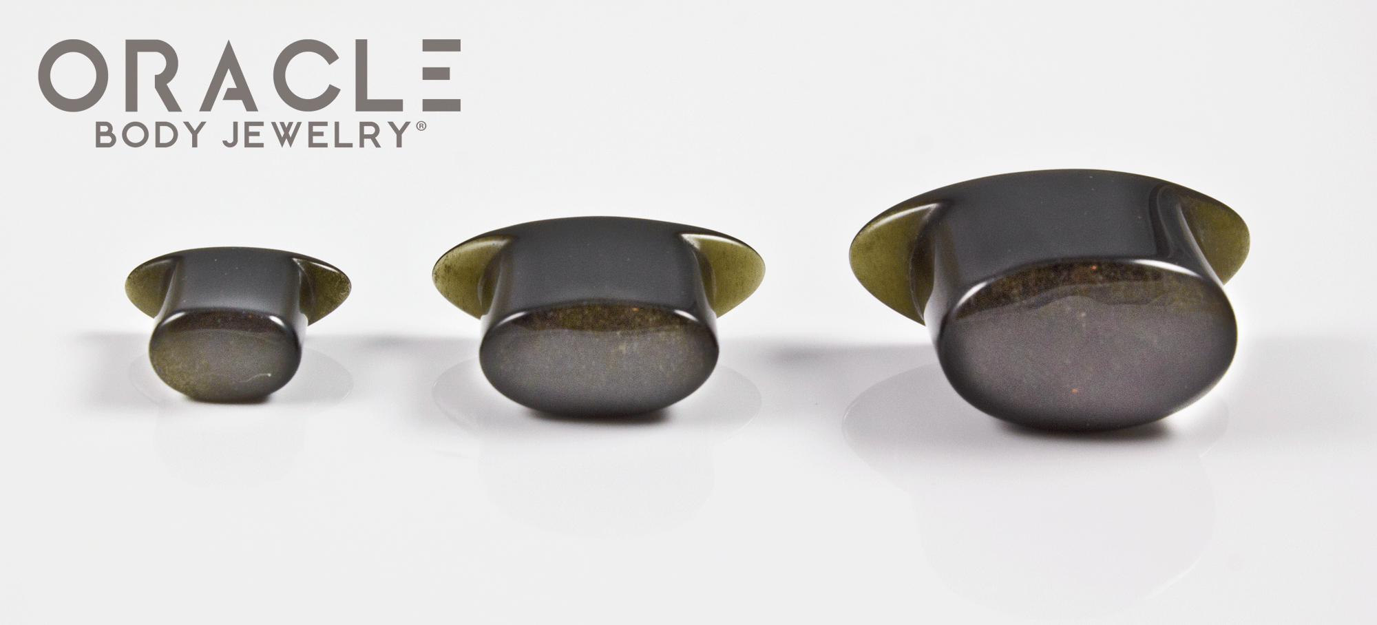 Gold Obsidian Oval Labrets 2g Through 3/4"